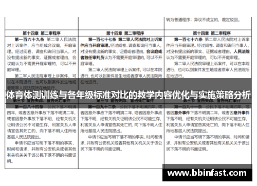 体育体测训练与各年级标准对比的教学内容优化与实施策略分析